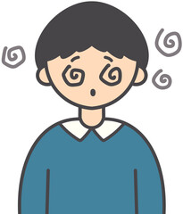 Dizzy Cute Character Expression Illustration
