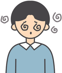 Dizzy Cute Character Expression Illustration