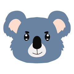 Set of kawaii cartoon baby animal head illustration design. monkey, bear, fox, deer, tiger, dog, cat, lion, koala, goat, owl, coloring book