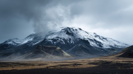 Majestic Snowcapped Mountain Range Under a Bright Blue Sky Surrounded by Pine Trees Creating a Tranquil Winter Landscape Full of Natural Beauty