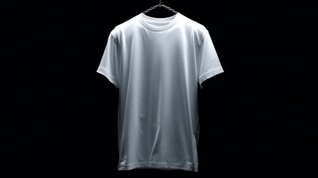 360 Degree Rotation of a Blank White T-Shirt on a Hanger