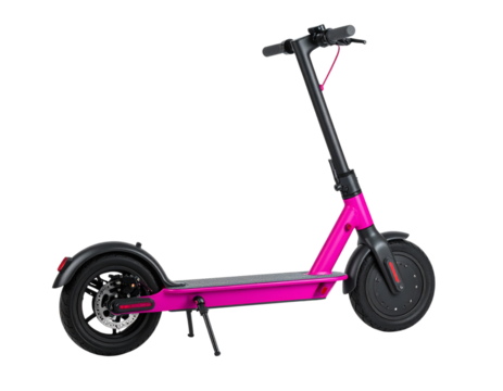 Sleek Pink Electric Scooter for Urban Commuting, Isolated Transparent PNG