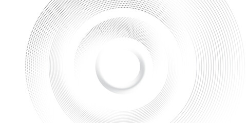 Abstract background with grey gradient circle ring. Spiral sound wave rhythm line dynamic shape. abstract background, Vector illustration design for presentation, banner, cover, poster, texture Etc.
