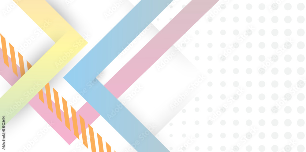 Poster overly rectangular shapes in shades of pastel color, arrow direction line creating modern minimalist