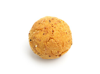 One delicious fried croquette ball isolated on white