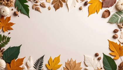 Autumn leaves decoration nature digital artwork seasonal vibes aerial view fall aesthetic for creative projects