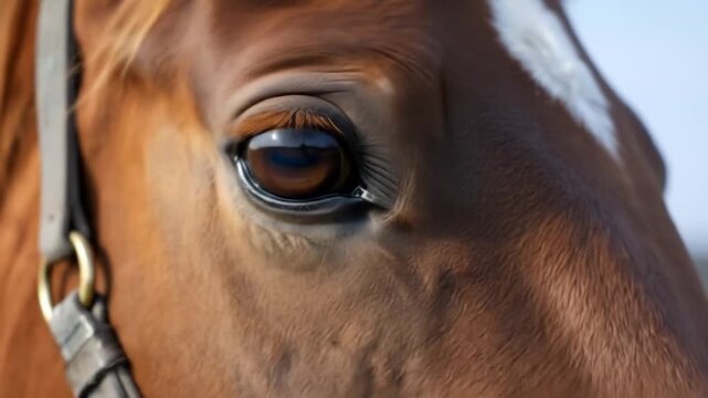 Horse eye close up brown fur texture animal portrait nature photography