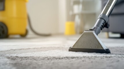 The carpet cleaning process with modern equipment and techniques for effective results.