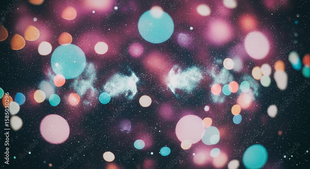 Poster a mesmerizing abstract background of colorful bokeh lights and shimmering stars creates a dreamy and