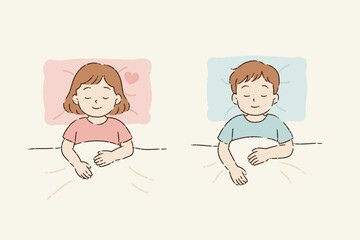 sleeping girl and boy