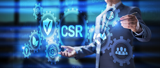 CSR Corporate social responsibility business finance concept.