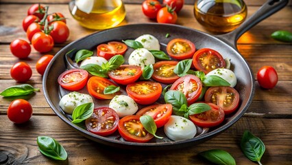 A fresh caprese salad with tomatoes and mozzarella