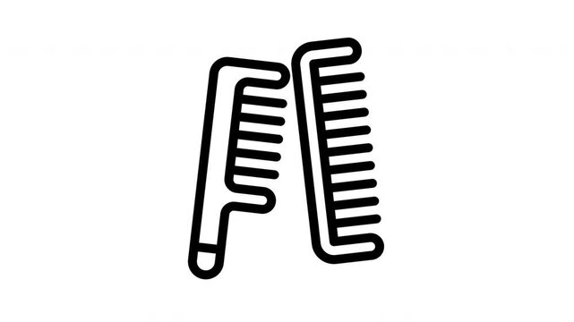 comb minimalist stroke animation