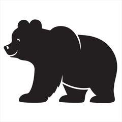 Obraz premium Silhouette Style Vector Bear Logo Design – Wild Animal Icon for Outdoor Adventure Branding, Wildlife Conservation, Camping Graphics, Rustic Apparel Prints, Nature-Themed Products, and Mascot Concepts