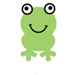 Happy Green Frog Cartoon Illustration cheerful cartoon frog
