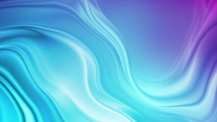 Blue and violet glossy blurred curved waves abstract background