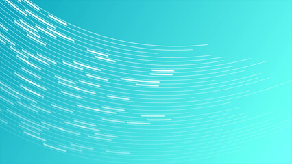 Abstract blue white geometric curved stripes and lines tech background