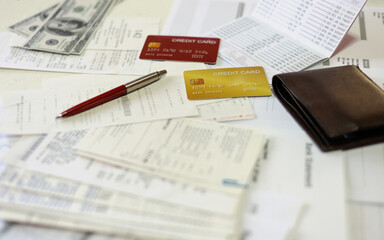 credit card and many unpaid bills with savings book balance is not enough to pay