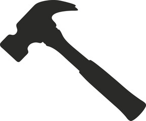 Hammer silhouette, Construction Hand Tool.
