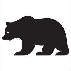 Fototapeta premium Silhouette Style Vector Bear Logo Design – Wild Animal Icon for Outdoor Adventure Branding, Wildlife Conservation, Camping Graphics, Rustic Apparel Prints, Nature-Themed Products, and Mascot Concepts