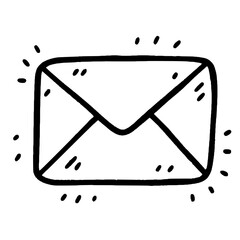 Email icon doodle style vector