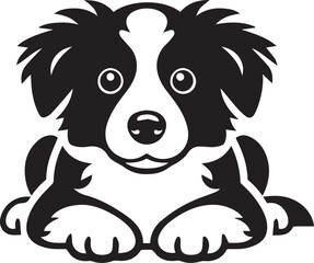 Border Collie Dog Vector – Silhouette 