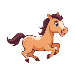 Beautiful cartoon horse running 