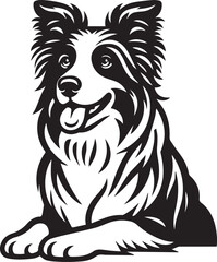 Border Collie Dog Vector – Silhouette 