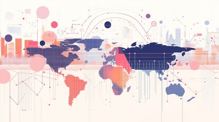 abstract background with world map