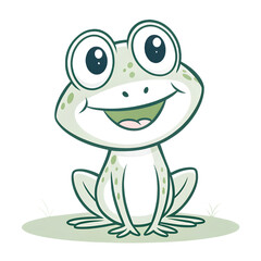 Fototapeta premium Cute Frog Cartoon Transparent PNG White Background