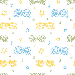 vector seamless pattern with sunglasses