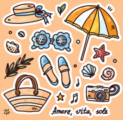 vector summer elemnts