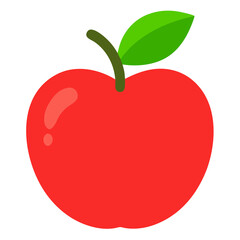 Minimal Apple Fruit Transparent PNG with White Background