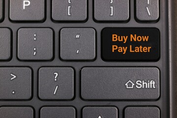 Keyboard Key with Buy Now Pay Later Concept Message
