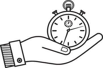 Hand Holding Stopwatch – Vector Illustration