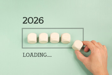 New year 2026 is loading, calendar date, goal, plan and action concept, progress business strategy
