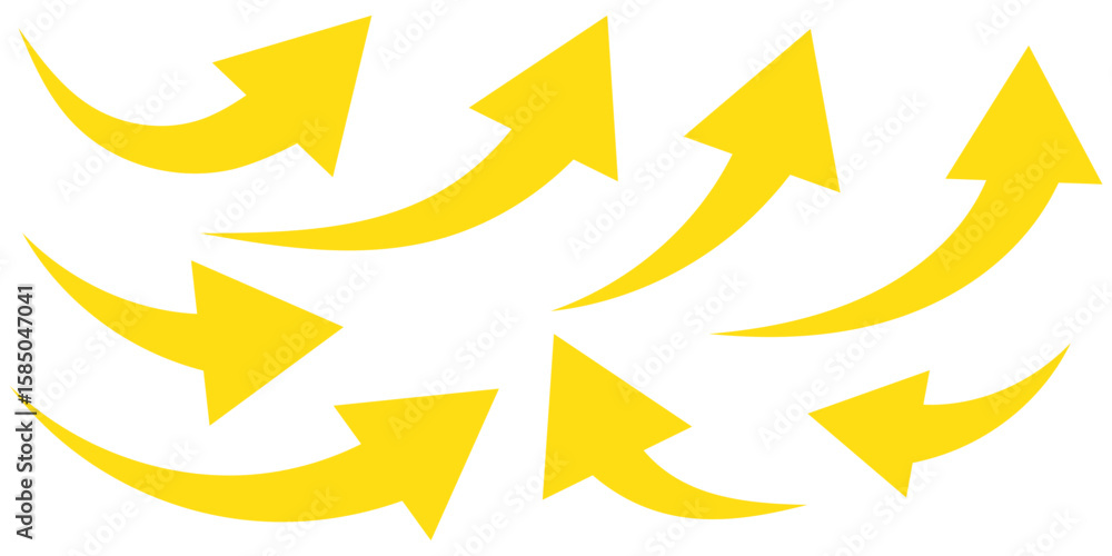 Poster black and red curve arrow icon set. arrow icons with various styles. vector illustration.