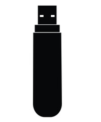 Cute cartoon hand drawn vector usb flash drive silhouette.