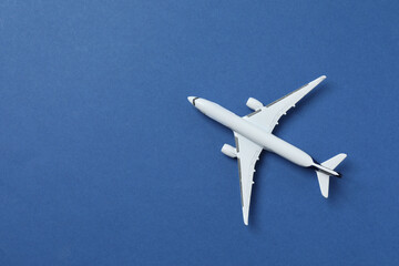 airplane model on blue background