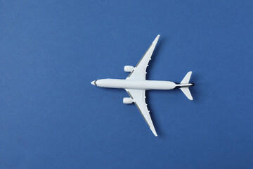 airplane model on blue background