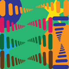 Colorful handprints vector illustration of diverse people's palms, backhground