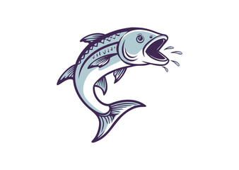 A Jumping Fish with Open Mouth Vector