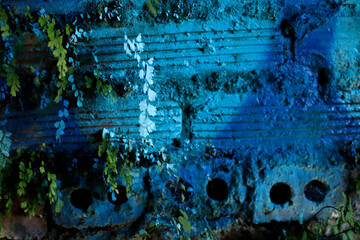 Blue brick wall