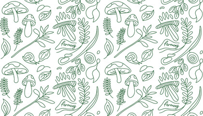 Seamless floral pattern with green leaves a nature-inspired vector illustration for spring decoration