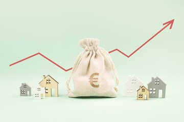 Housing shortage, increase costs of living, inflation, house renting or buying, mortgage rate, bank loan, real estate and insurance concept, investment in property