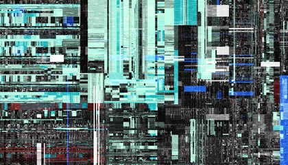 Abstract creative glitch overlay texture. Geometric pixel pattern of a digital glitch on...