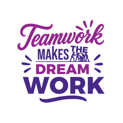 Typography hand drawn Hard work makes the dream work motivational quotes lettering design