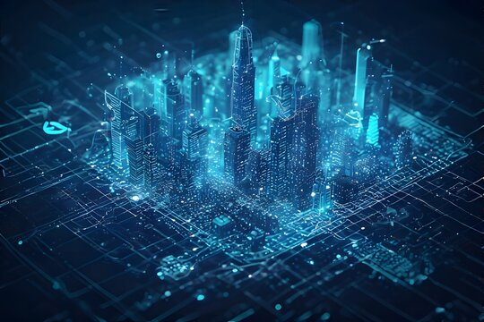 ia generated. abstract technology background with glowing lines