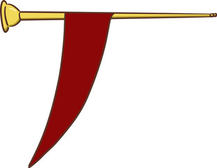 red flag trumpet korean music instrument clipart