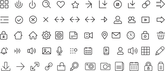 Essential UI Icon Set – Simple Line Symbols for App, Website, and Software Design